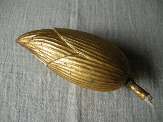 木雕刻花茶入 X-87