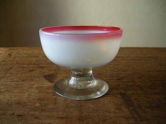 朝顔形氷コップ•赤•青•白乳色セット