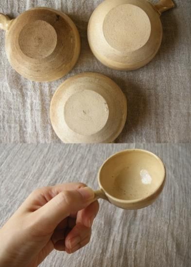 黄瀬戸皿 灯火器 油皿 小皿 灯明皿 古道具 急須台 小鉢 糸目紋様