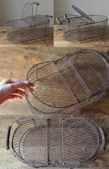 蓋付の鉄籠 楕円 - ANTIQUE belle WEB SHOP