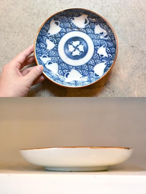 印判中皿 波千鳥 - ANTIQUE belle WEB SHOP