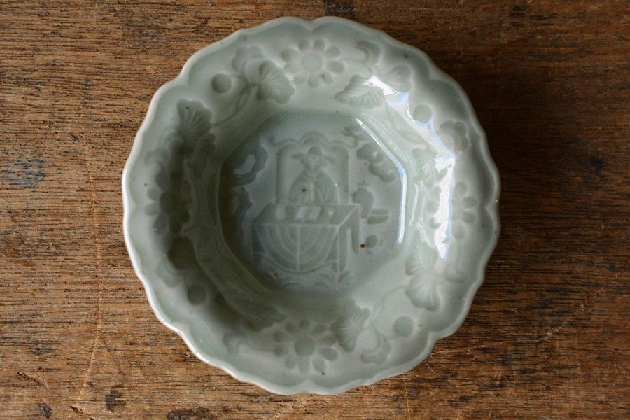 798 古三田青磁海鮮図貼付盤形皿 無傷 幕末 箱付 - ym-webcrafts.com