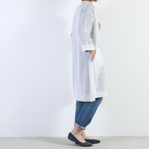 blanc basque (ブランバスク) ローン×ニット切替ロングカーディガン