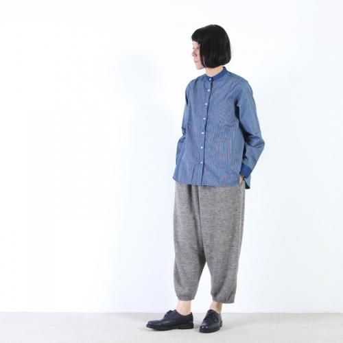 独創的 ジャガードサルエルパンツ ウールリネン混 blomme vlas - サルエルパンツ