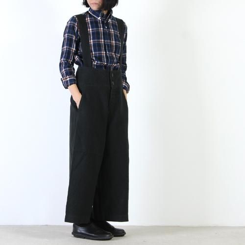 Vlas blomme (ヴラスブラム) 起毛リネンサスペンダー付きパンツ