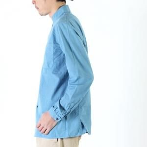 OUTIL ウティ シャツ ブルー ノーカラー OUTIL ノーカラーシャツ