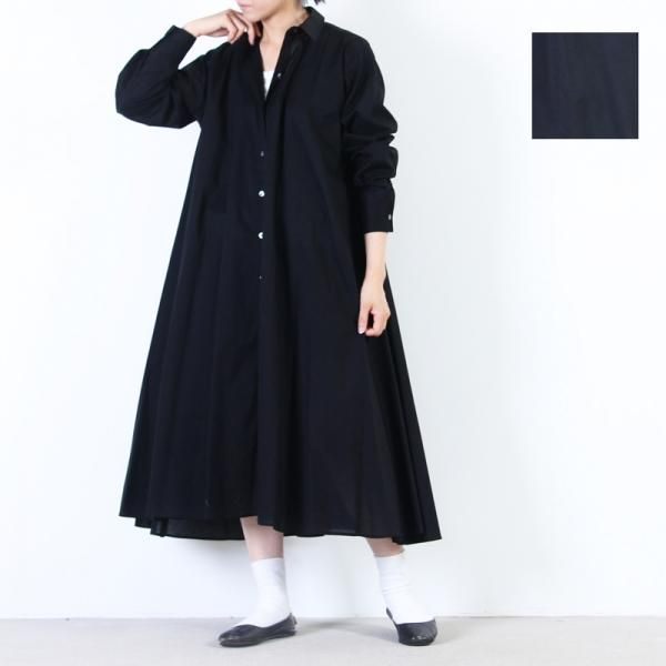 mizuiro ind (ミズイロインド) フレアロングシャツワンピース