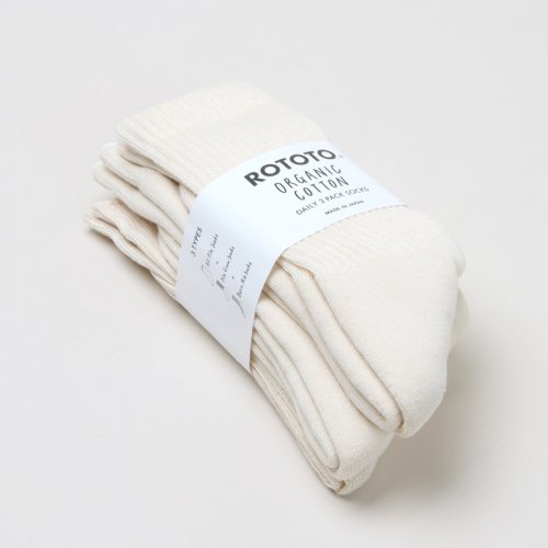 RoToTo (ȥ) ORGANIC DAILY 3 PACK CREW SOCKS / ˥åǥ꡼3ѥå롼å