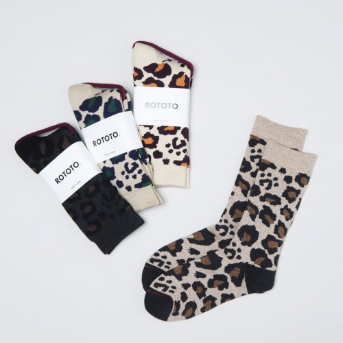 RoToTo (ȥ) PILE LEOPARD CREW SOCKS / ѥ쥪ѡɥ롼å