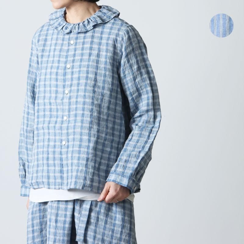 Vlas blomme (ヴラスブラム) フリルカラーシャツ