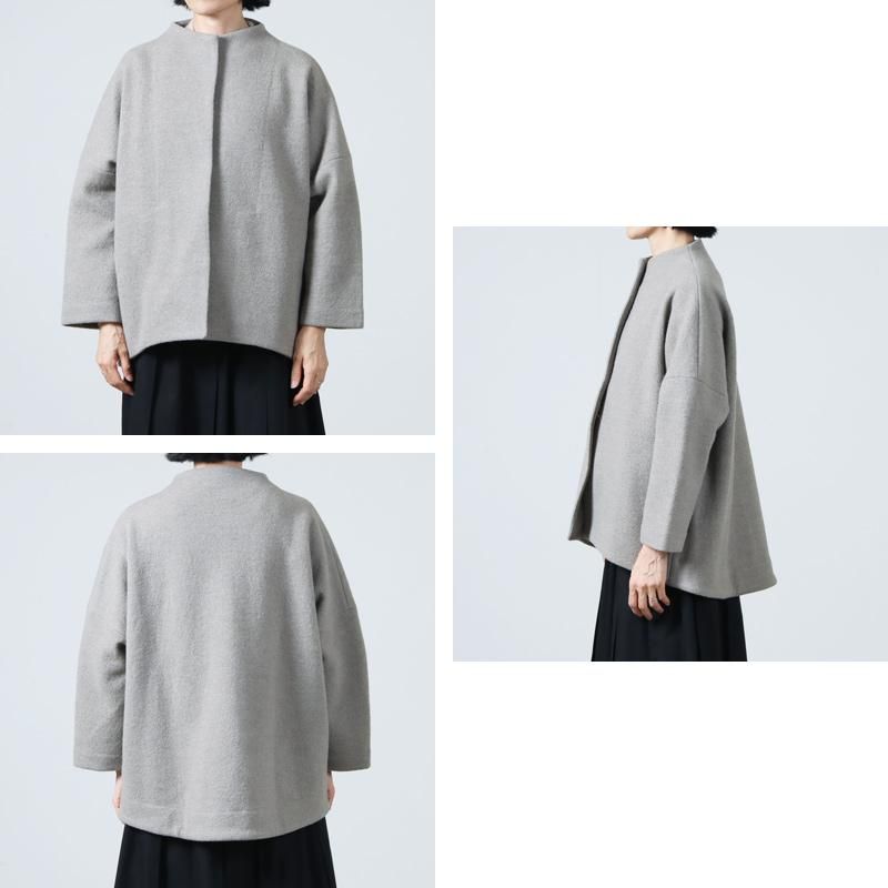 evameva (エヴァムエヴァ) press wool short coat / プレス
