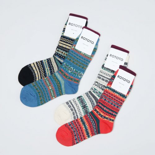 RoToTo (ȥ) JACQUARD CREW SOCKS FAIRISLE / 㥬ɥ롼åե