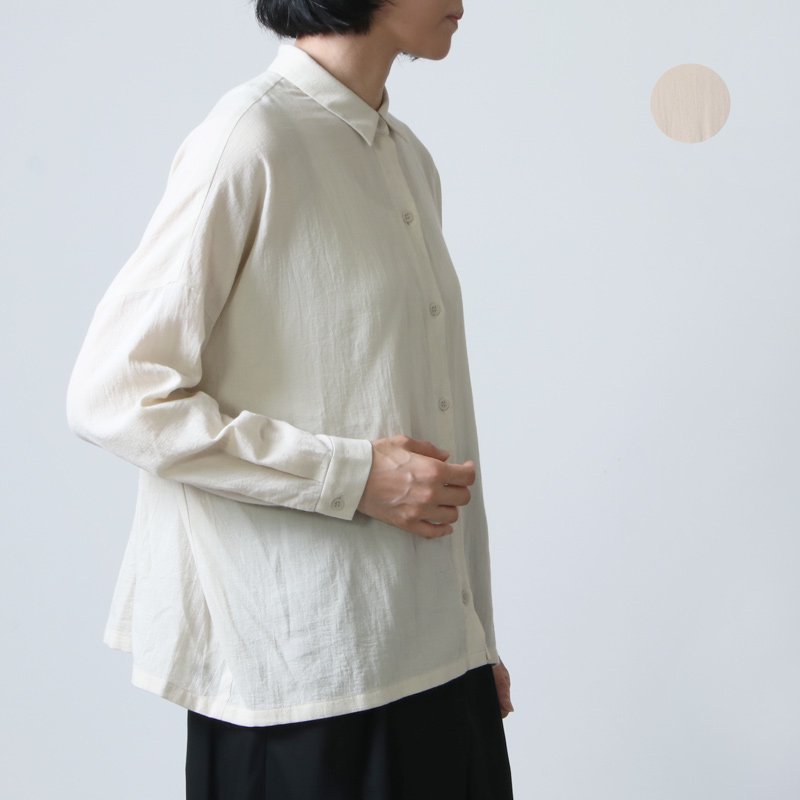 evameva (エヴァムエヴァ) cotton square shirts / コットンスクエアシャツ