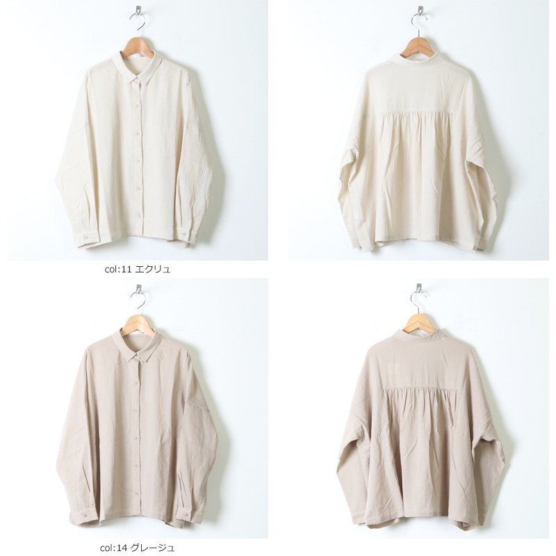 evameva (エヴァムエヴァ) cotton square shirts / コットンスクエアシャツ