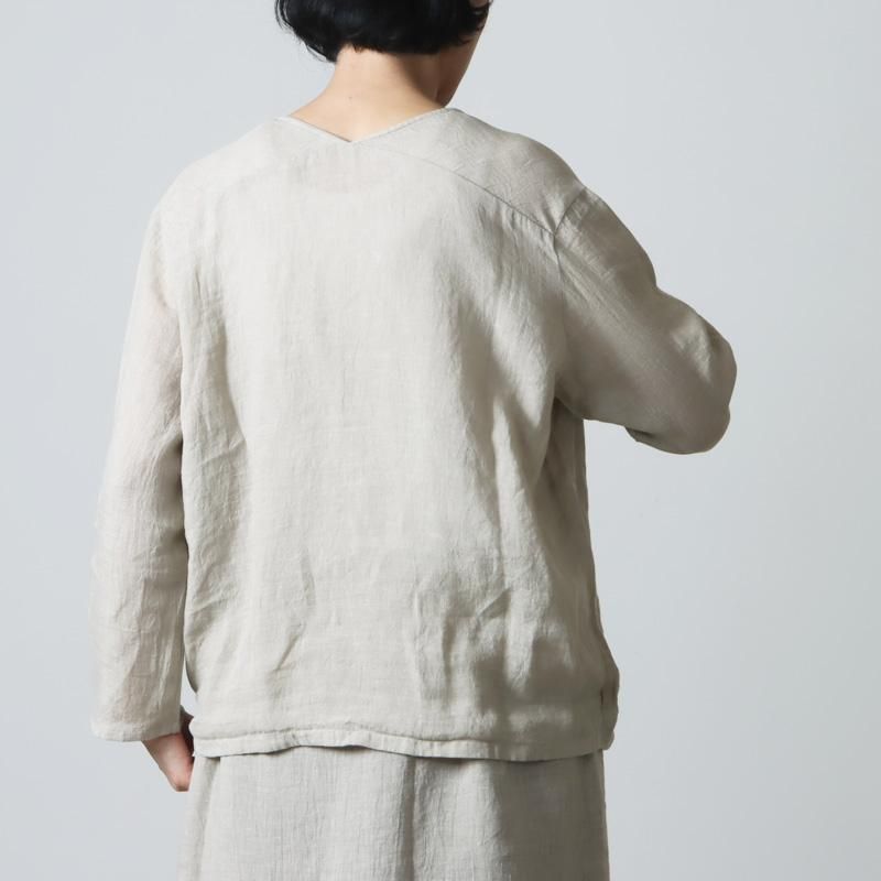 evameva (エヴァムエヴァ) linen cache coeur pullover / リネン