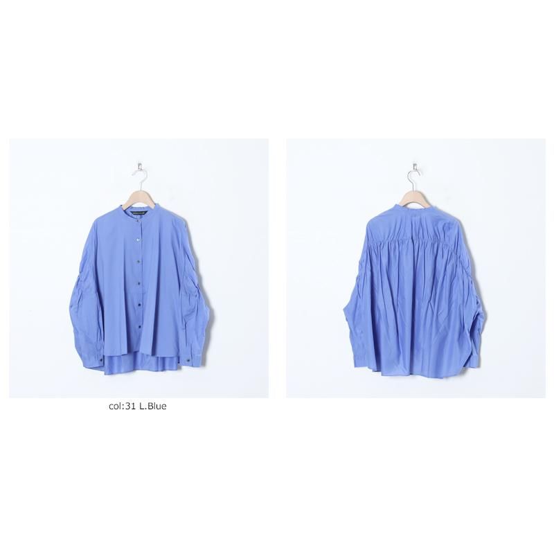 mizuiro ind (ミズイロインド) バックギャザーワイドシャツ