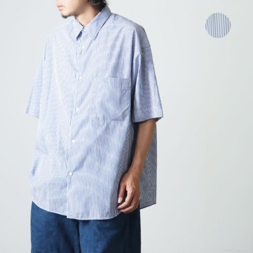 Graphpaper (グラフペーパー) Broad Stripe S/S Oversized Regular Collar Shirt