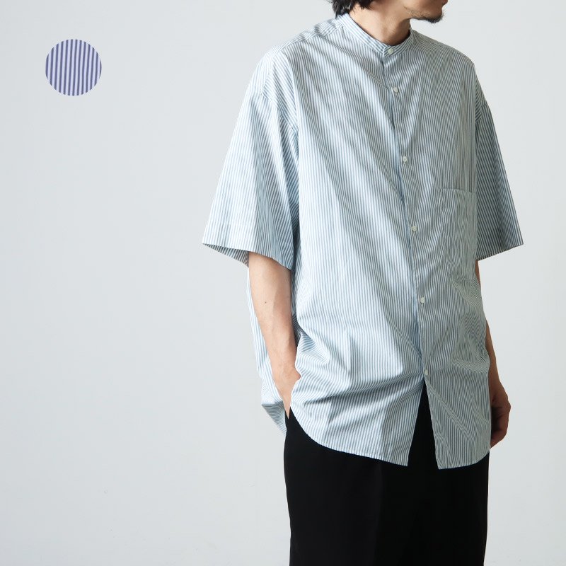 Graphpaper (グラフペーパー) Broad Stripe S/S Oversized Band Collar