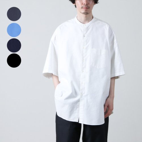 Graphpaper (եڡѡ) Oxford S/S Oversized Band Collar Shirt / åեɥСɥ硼ȥ꡼֥Хɥ顼