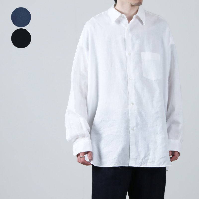 Graphpaper (グラフペーパー) Linen L/S Oversized Regular Collar Shirt /  リネンロングスリーブオーバーサイズドレギュラーカラーシャツ