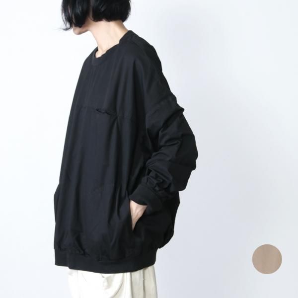 美品 ハーベスティ HARVESTY コットンプルオーバー 黒 ゆったり 日本製 HARVESTY (ハーベスティ) エッグプルオーバー