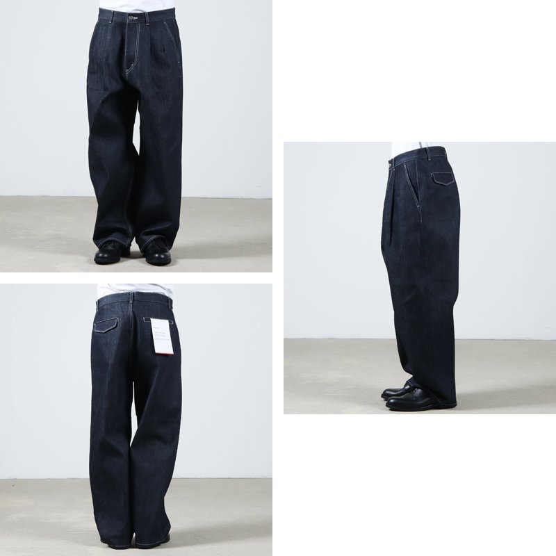 Graphpaper (グラフペーパー) Selvage Denim Two Tuck Pants RIGID /  セルビッチデニムツータックパンツリジッド