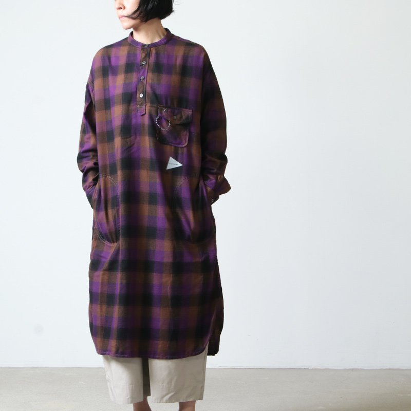 and wander (アンドワンダー) thermonel check tunic / サーモネル