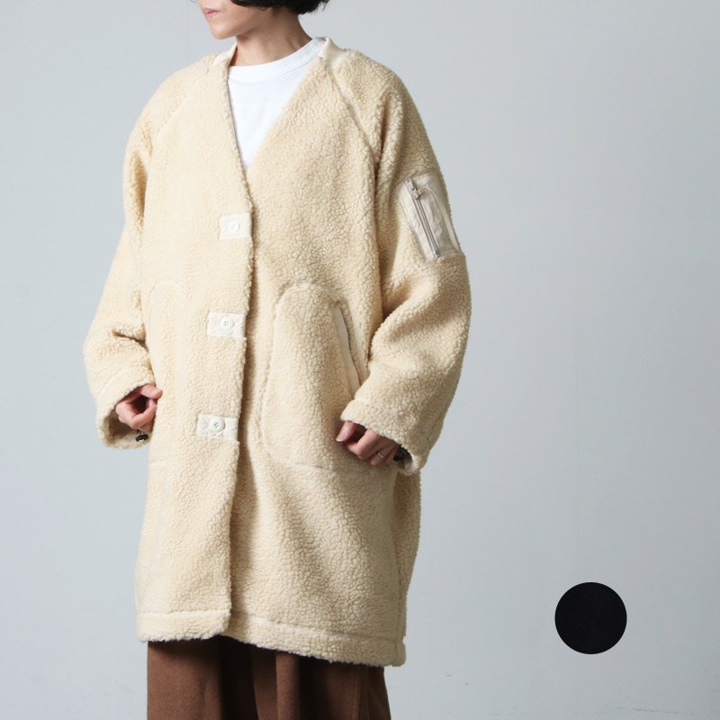 WILD THINGS (ワイルドシングス) FLUFFY BOA RIB COLLAR COAT