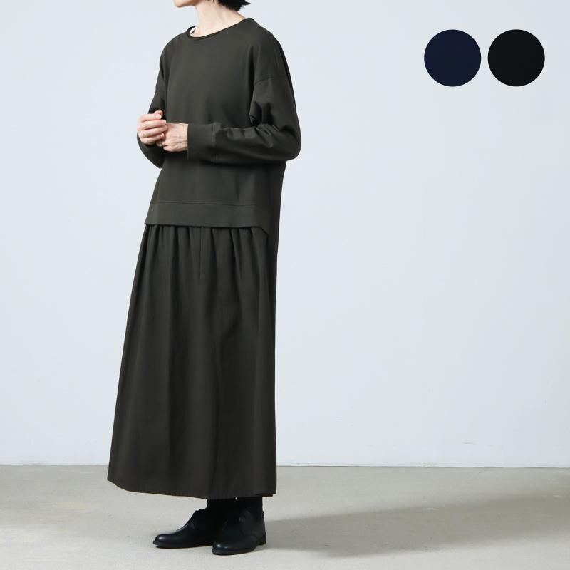 FACTORY (ファクトリー) 綿トレーナー×綿 ドッキングワンピース
