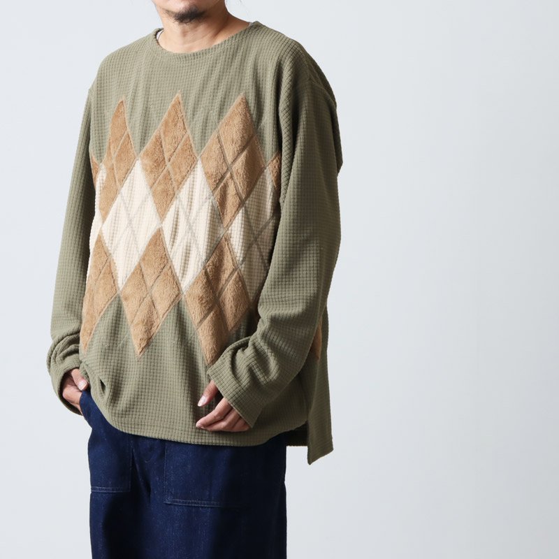 BURLAP OUTFITTER (バーラップアウトフィッター) ARGYLE FLEECE CREW / アーガイルフリースクルー