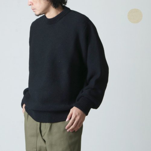 Kerry Woollen Mills (ケリーウーレンミルズ) Pearl Stitch Drop Shoulder Crew Neck Sweater / パールステッチクルーネックセーター
