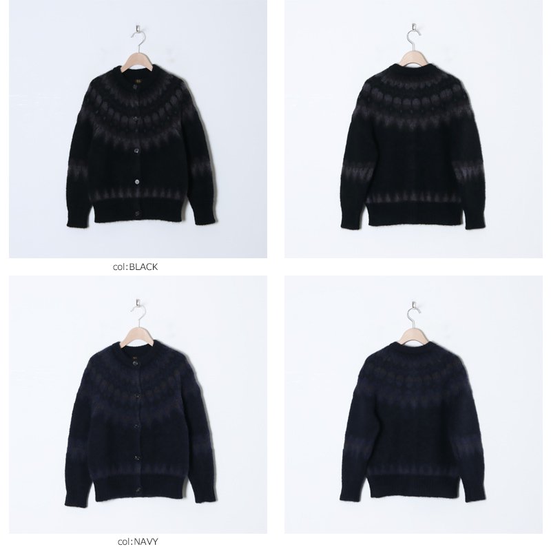 BATONER (バトナー) MOHAIR NORDIC CREW NECK CARDIGAN / モヘアノルディッククルーネックカーディガン