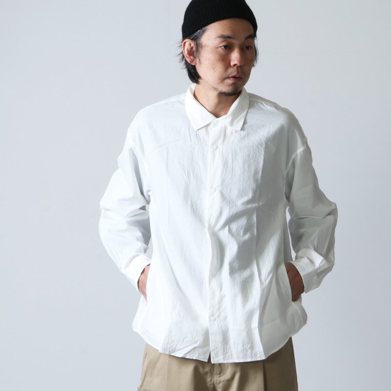 YAECA COMFORT SHIRT EXTRA WIDE KUSAKI BROWN ヤエカ コンフォート