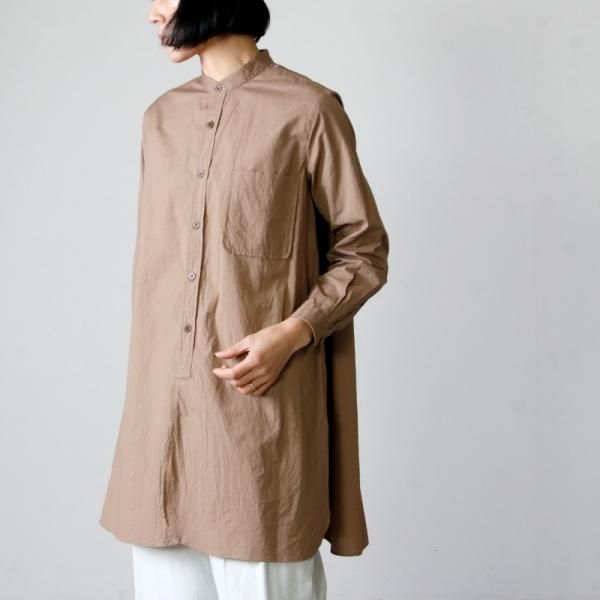 YAECA (ヤエカ) WRITE STAND COLLAR SHIRT cotton ramie