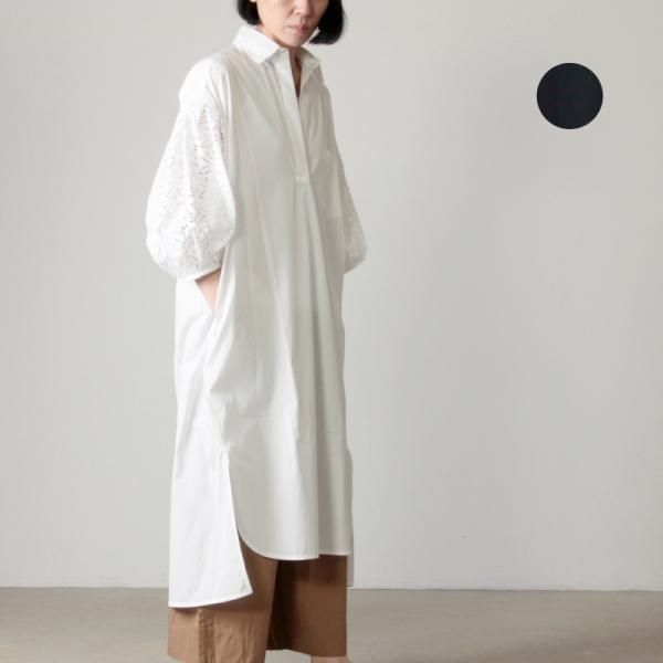 Ticca ティッカ レースパフスリーブシャツワンピース Ticca ティッカ レースパフスリーブシャツワンピース