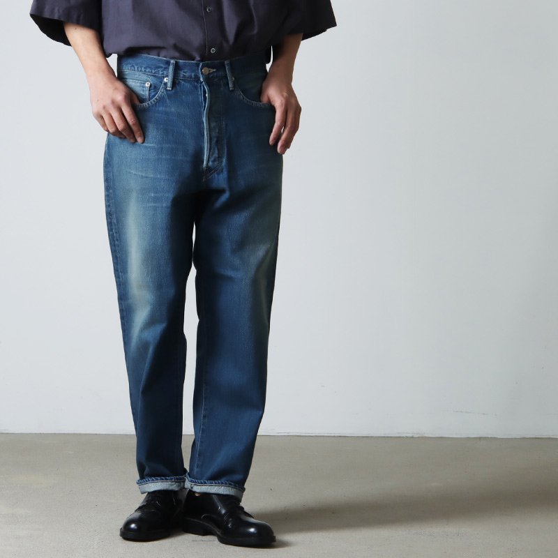 Graphpaper (グラフペーパー) Selvage Denim Five Pocket Tapered Pants DARK FADE