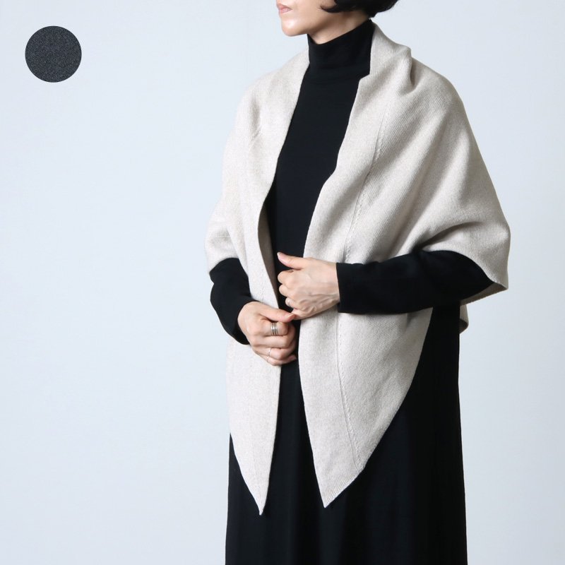 unfil (アンフィル) silk wool honeycomb-knit triangle stole