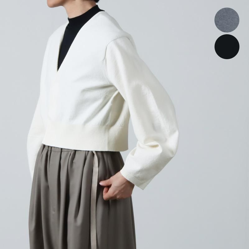 unfil (アンフィル) stretch organic cotton cropped cardigan /  ストレッチオーガニックコットンクロップドカーディガン