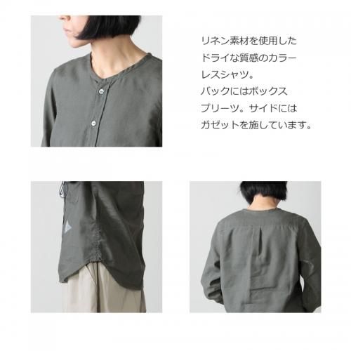 【SALE】and wander ノーカラーシャツ and wander アンドワンダー dry ox no collar shirt (W)