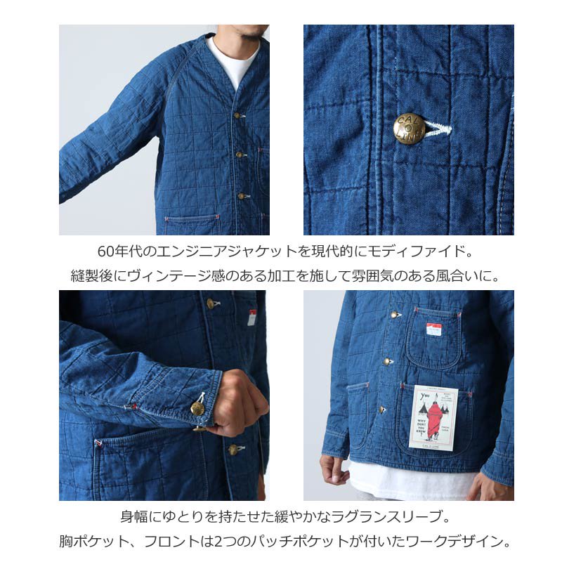 CAL O LINE (キャルオーライン) INDIGO QUILT ENGINEERS JACKET / インディゴキルト エンジニアーズジャケット