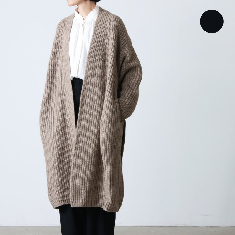 unfil (アンフィル) cashmere chunky ribbed-knit coat / カシミヤ 