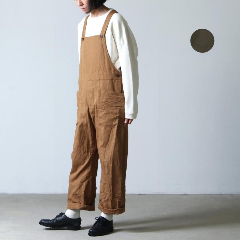 YAECA (ヤエカ) WRITE OVERALL COTTON RAMIE / ライトオーバーオール