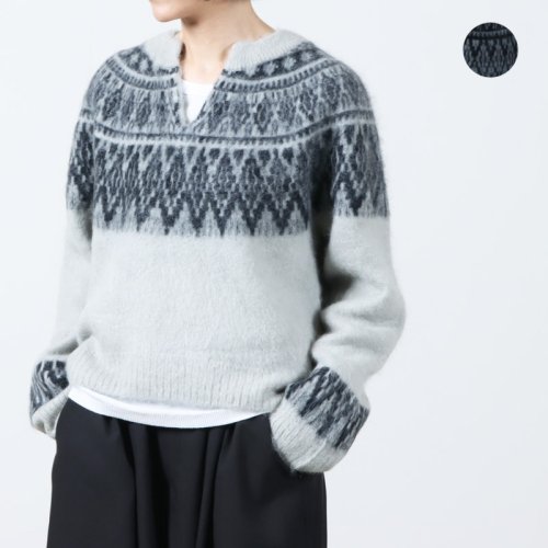unfil (アンフィル) royal baby alpaca nordic-pattern sweater / ロイヤルベビーアルパカノルディックパターンセーター