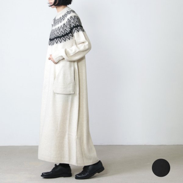 unfil (アンフィル) geelong rambs and mohair silk jaquard knit