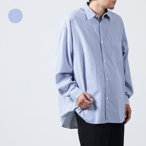Graphpaper (եڡѡ) Broad L/S Oversized Regular Collar Shirt Stripe