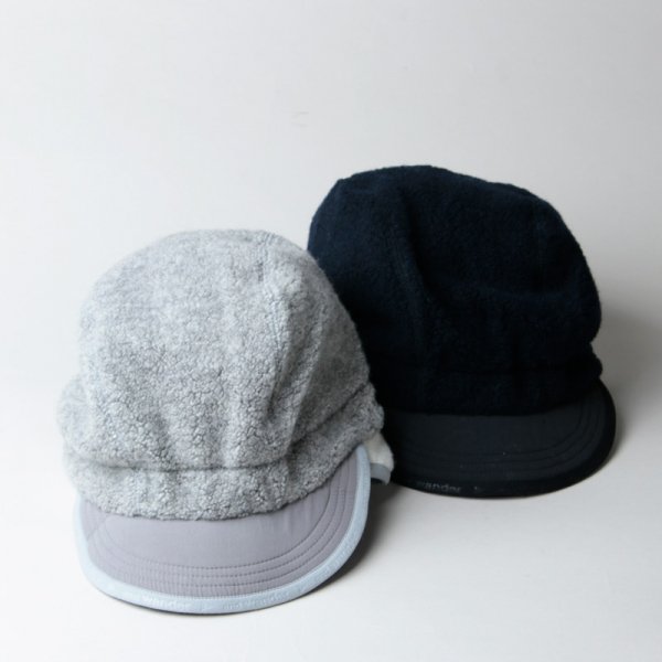 and wander (アンドワンダー) wool pile boa cap / ウールパイルボア