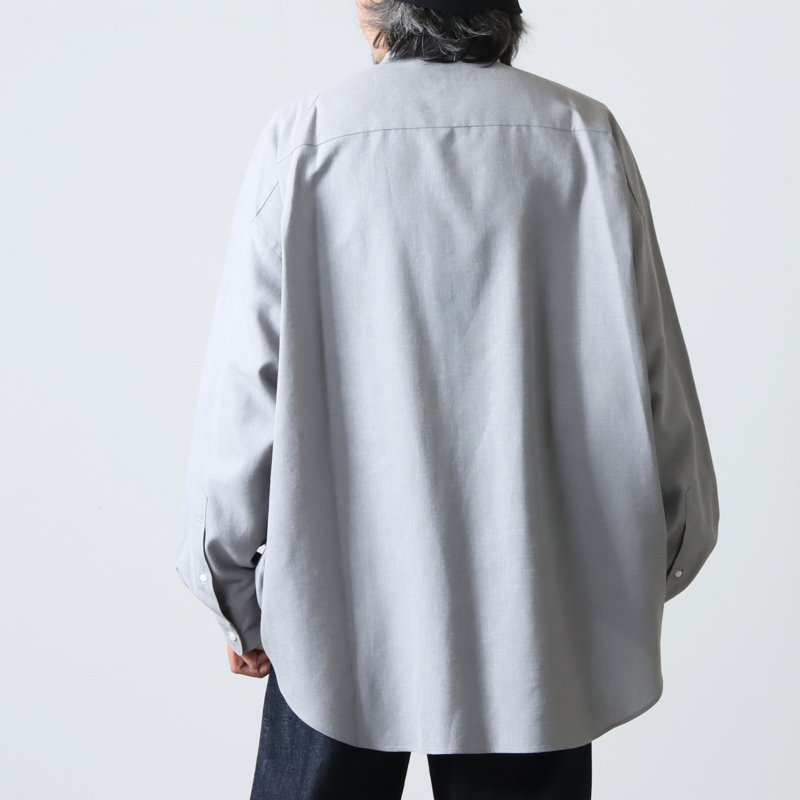 Graphpaper (グラフペーパー) Linen Cupro Oversized Band Collar Shirt /  リネンキュプラオーバサイズバンドカラーシャツ