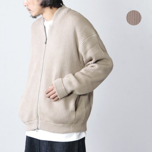 crepuscule (クレプスキュール) rib stitch zip cardigan / リブ