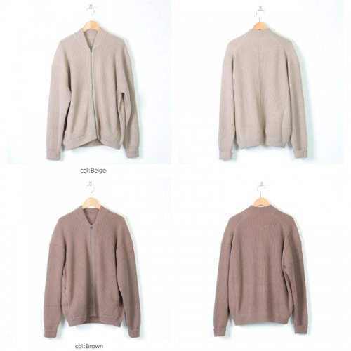 crepuscule (クレプスキュール) rib stitch zip cardigan / リブ