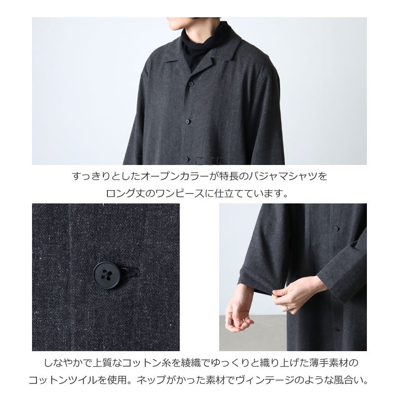 YAECA (ヤエカ) CONTEMPO PAJAMA SHIRT DRESS / コンテンポ